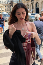 Fresh Red Plaid Backless Halter Top