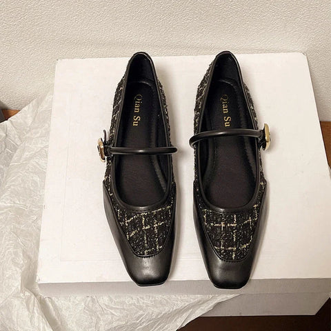 Summer Women Flats Shallow Shoes New Fashion Square Toe Luxury Loafer Shoes 2024 Trend Dress Shoes Elegant Zapatos Para Mujer