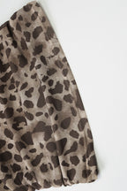 Leopard Asym Shoulder Sleeveless Halter Top