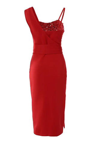 Vestido de fiesta con abertura y parche de lentejuelas de Tampa Nights 