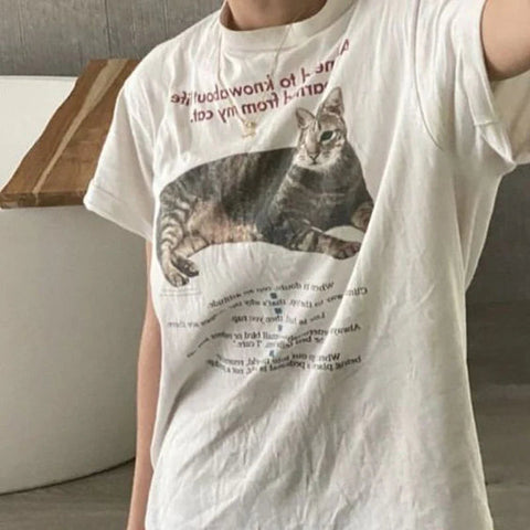 Camiseta de manga corta divertida de mamá gata 
