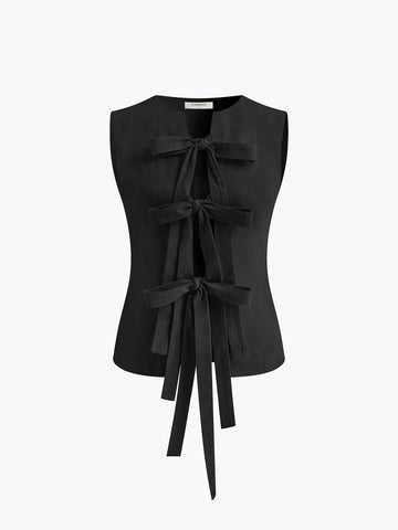 Camiseta sin mangas multiusos anudada de algodón 
