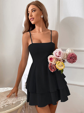 Skater Dresses Polyester Straps Neck Lace Up White Sexy Sleeveless Flared Dress Mini Dresses