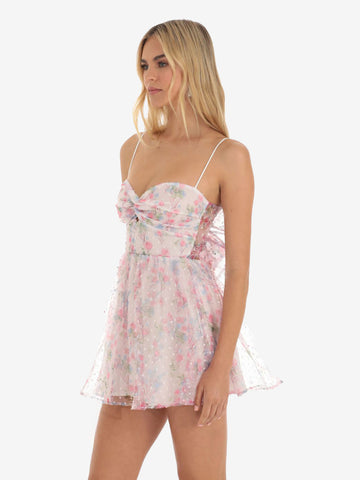 Vestido Floral Mini Vestidos Vestidos Estampado Floral Tirantes Espagueti Tirantes Plisados ​​Cuello Sin Mangas Espalda Descubierta Sin Costura Abierta Dulce Otoño Corto 