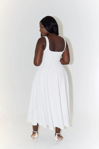 Celeste Charm - Vestido midi con escote cuadrado 
