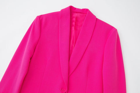 Conjunto de chaqueta y pantalón recto con decoración de plumas salvajes para mujer de otoño 