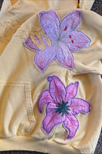 Floral Applique Street Hoodie