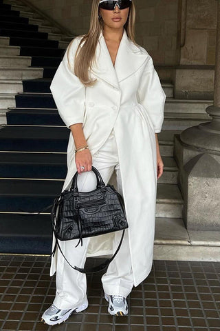 Winter Glam Contour Maximantel mit Umlegekragen 