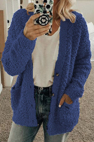 Prendas de abrigo de cuello redondo con parches lisos de estilo británico (10 colores) 