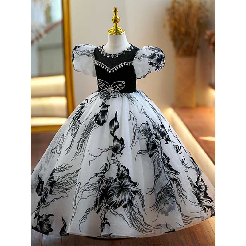 Kommunionkleid für Mädchen, Kleinkind-Festkleid, bauschiges Kleid für Babys, Geburtstagskleid für Mädchen 