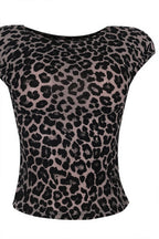 Sheer Leopard Mesh Short Sleeve Blouse