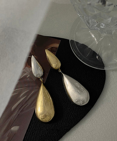 Pendientes cortos de gota de agua de aleación de cobre y oro 