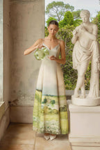 Oil Painting Scenic Cami Elegant Maxi Dress