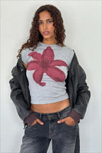 Flower Print Short Sleeve T-shirt