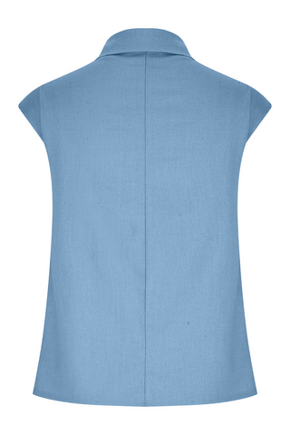 Blusas casuales de cuello vuelto de color liso para uso diario (6 colores) 