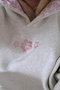 Floral Embroidered Loose Pullover Hoodie
