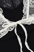 Lace Patchwork Mesh Twin Set Blouse
