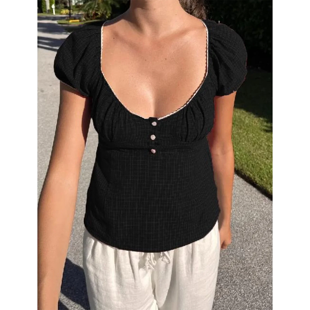 Cottage Plaid Short Crop Top