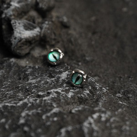 Pendientes de ojo de diablo de moda en plata de ley 