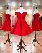 Fashion Off The Shoulder Satin Homecoming Dresses