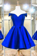 Fashion Off The Shoulder Satin Homecoming Dresses