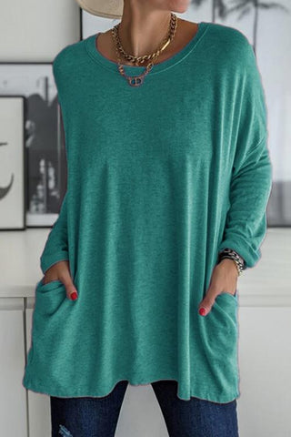 Camiseta lisa de manga larga con bolsillos Meridress