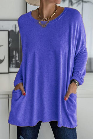 Camiseta lisa de manga larga con bolsillos Meridress