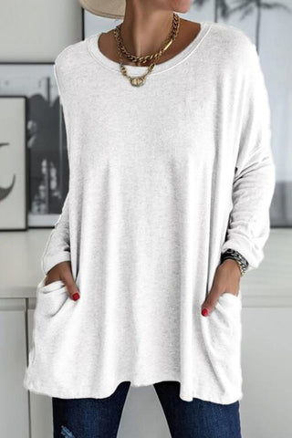 Camiseta lisa de manga larga con bolsillos Meridress