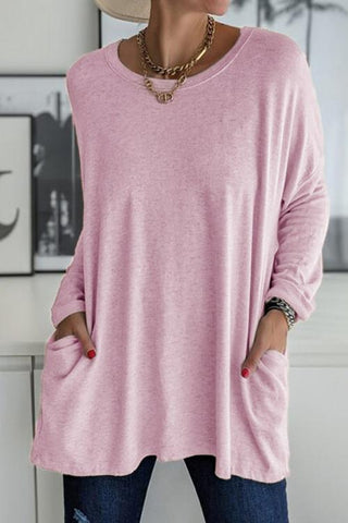 Camiseta lisa de manga larga con bolsillos Meridress