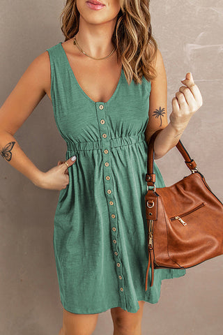 Meridress Buttons Down Tank Mini Dress