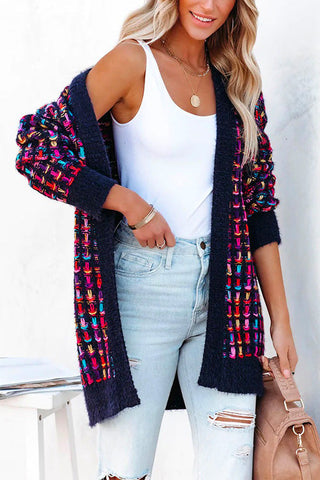 Meridress Open Front Multi-colored Print Cardigans