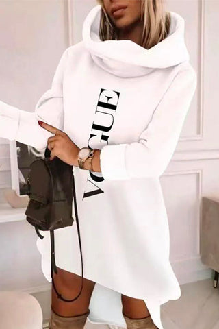 Meridress Long Sleeve Printed Hoodied Sweatshirt Dress