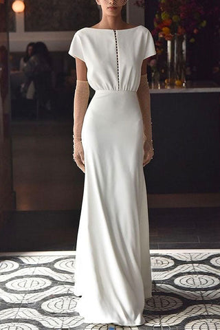 Meridress – Tailliertes Maxi-Swing-Kleid mit Rundhalsausschnitt und kurzen Ärmeln