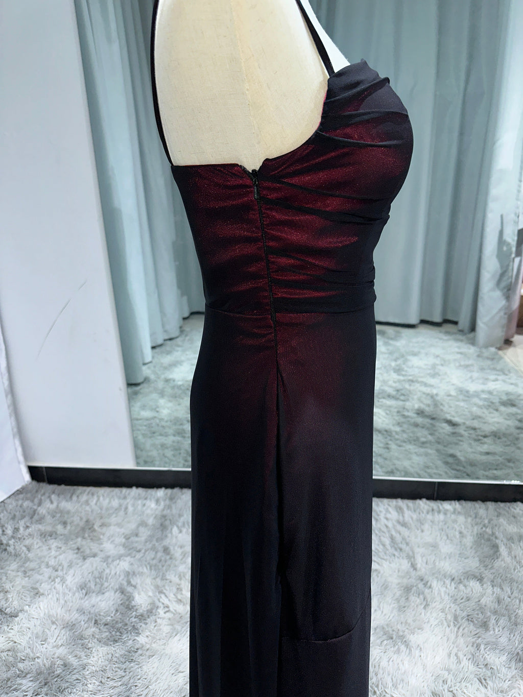 Vaina Tirantes Espagueti Vestido Largo de Fiesta hasta el Suelo con Abertura