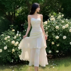 Grünes, langes Satin-Partykleid mit Meerjungfrauen-Trägern, grünes Satin-Abendkleid/Ballkleid