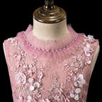Vestidos de desfile para niñas, sin mangas, rojos, degradados, esponjosos, vestidos formales, vestido de primera comunión 