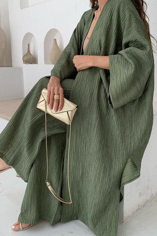 Ruched Textured Oversized Kimono Cardigan