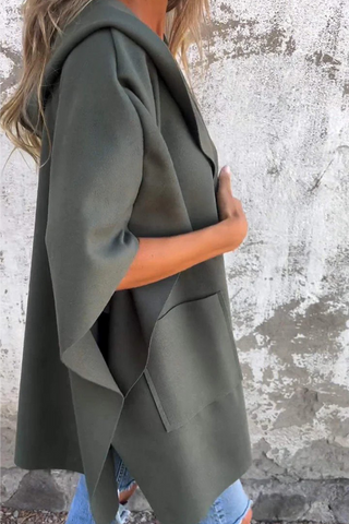 Prendas de abrigo informales de color liso con bolsillos y cuello vuelto (5 colores) 