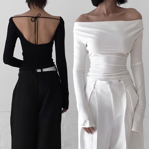 Asymmetric Crop Top Women Ruched Off The Shoulder Top Female Sleeveless Sexy Tops Woman Fashion Streetwear Summer Tops – Trendy and Chic Style