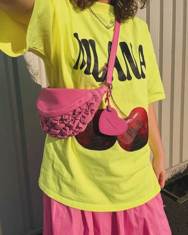 Camiseta gótica Harajuku con cereza verde fluorescente 