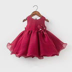 Lindo vestido rojo vino para niña, vestido de princesa para primera comunión. 