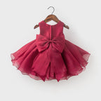 Lindo vestido rojo vino para niña, vestido de princesa para primera comunión. 