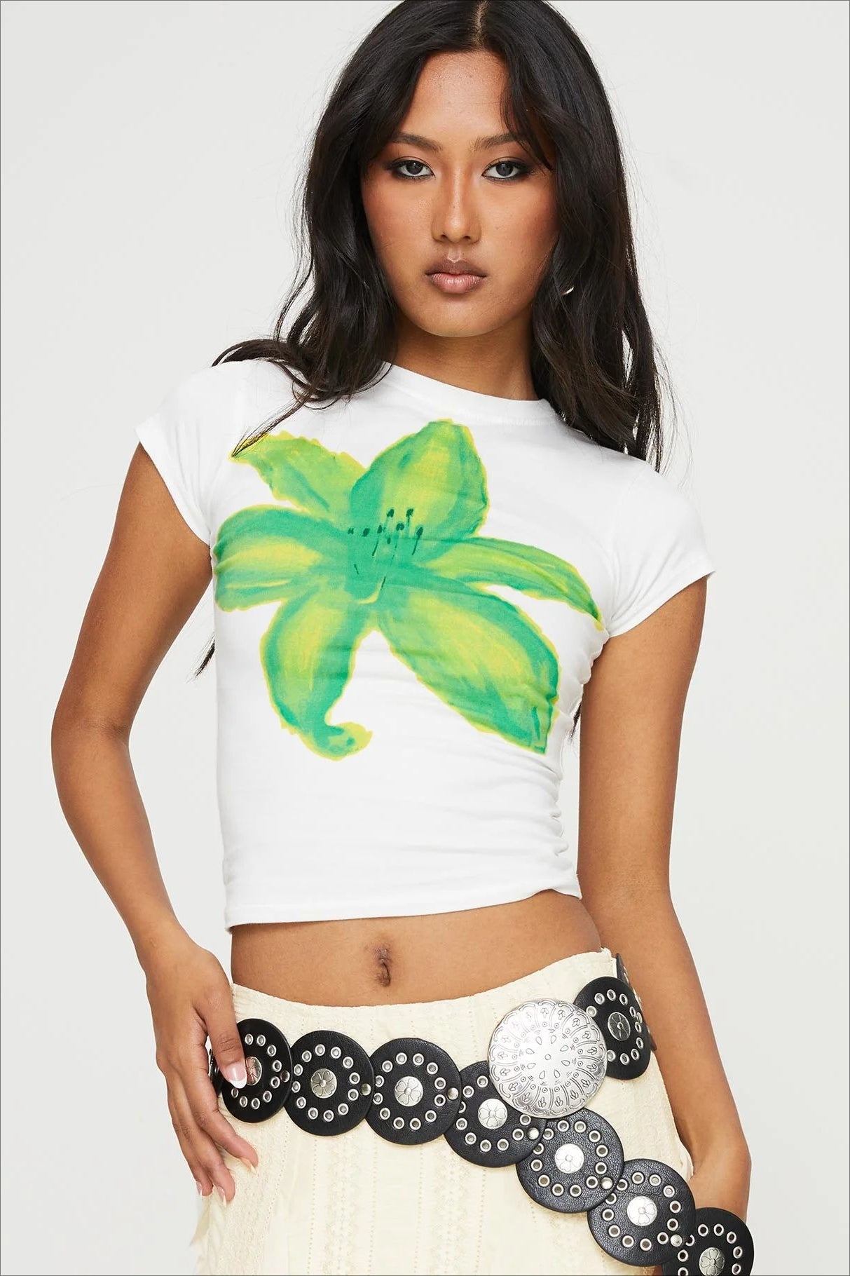 Flower Print Short Sleeve T-shirt