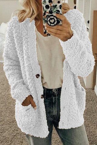 Prendas de abrigo de cuello redondo con parches lisos de estilo británico (10 colores) 