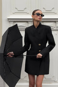 Elegant V-Neck Long Sleeve Fitted Waist Blazer