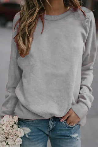 Casual Simplicity Solid O Neck Tops(9 Colors)