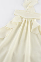 Ruffle Backless Chiffon Halter Top