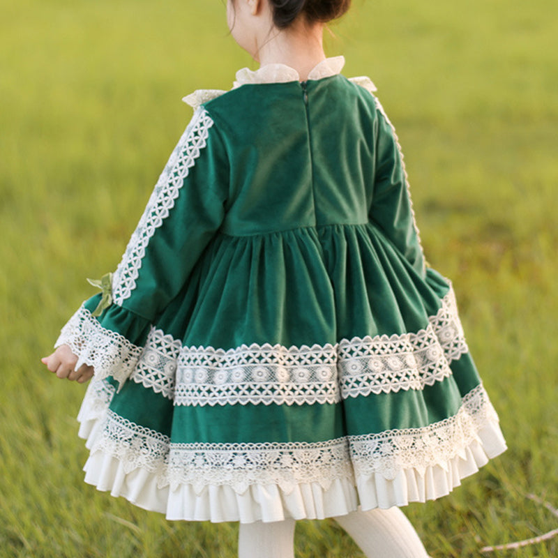 Vestido de primera comunión para niña, vestido formal de encaje floral con forma de pastel para fiesta de cumpleaños infantil 