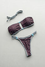 Strapless Nylon Bandeau Bikini Set