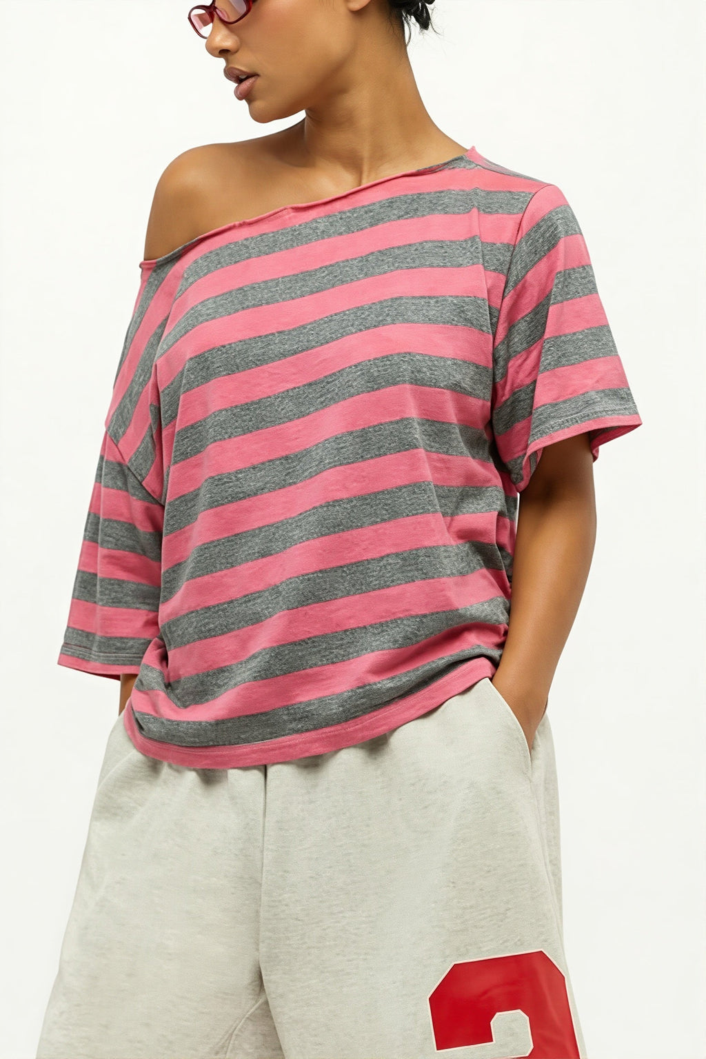 Casual Colorful Striped Loose T-Shirt